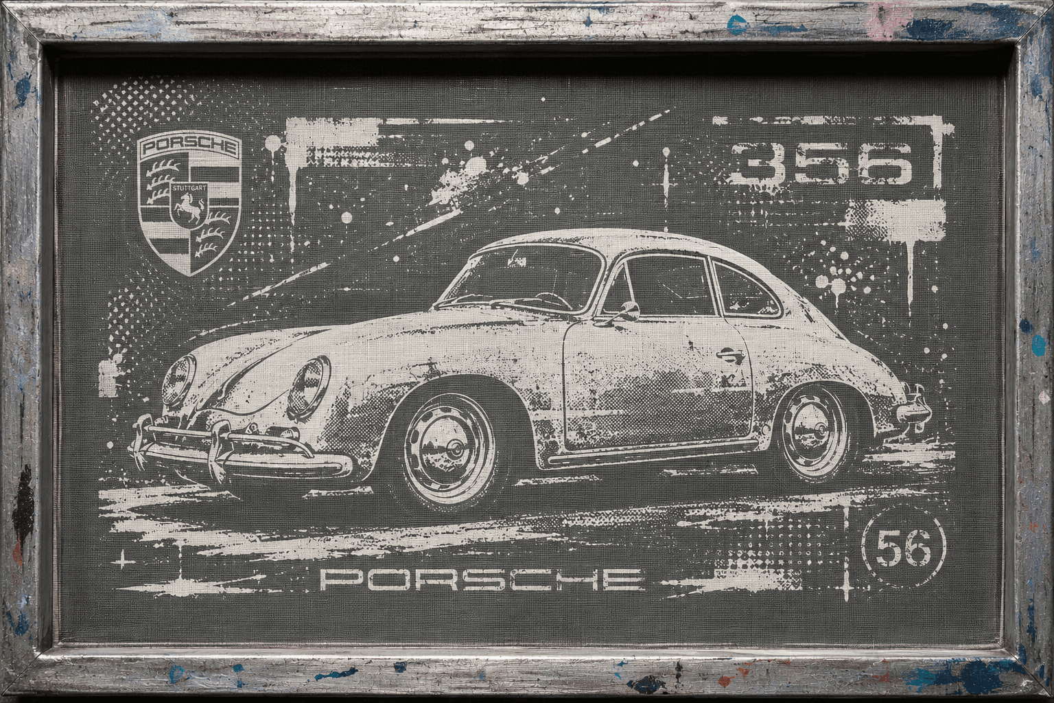 Analog Layers: Screen Printing & Mixed Media at Bespoke Motor Werks — holding photograph